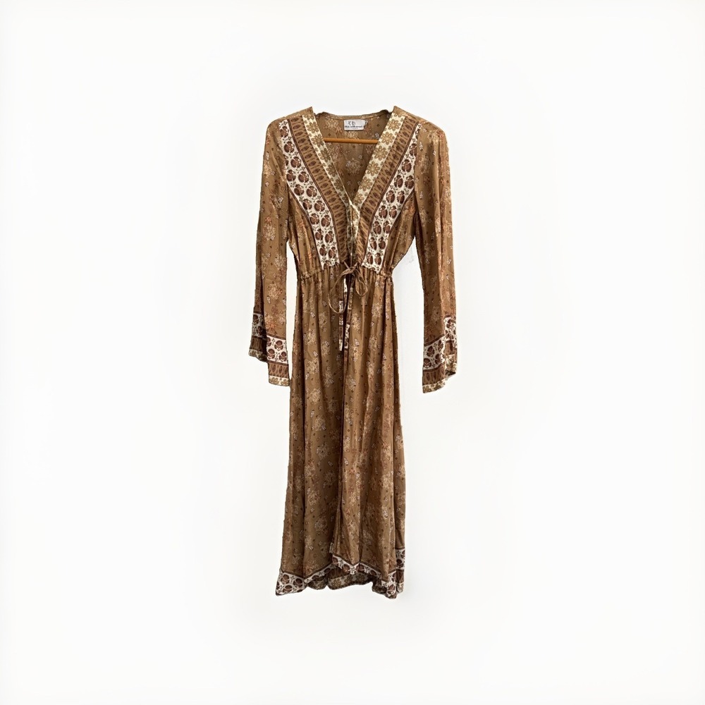 The Fox And The Mermaid Venice Sahara Honey Dress S/M Handmade Boho Maxi Dress